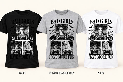 Bad Girls Have More Fun Tee — shirt color mockups