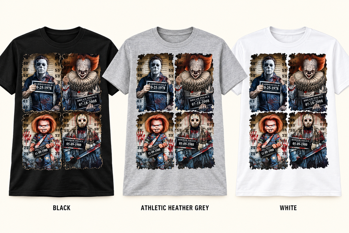 Horror Mugshots shirt mockups