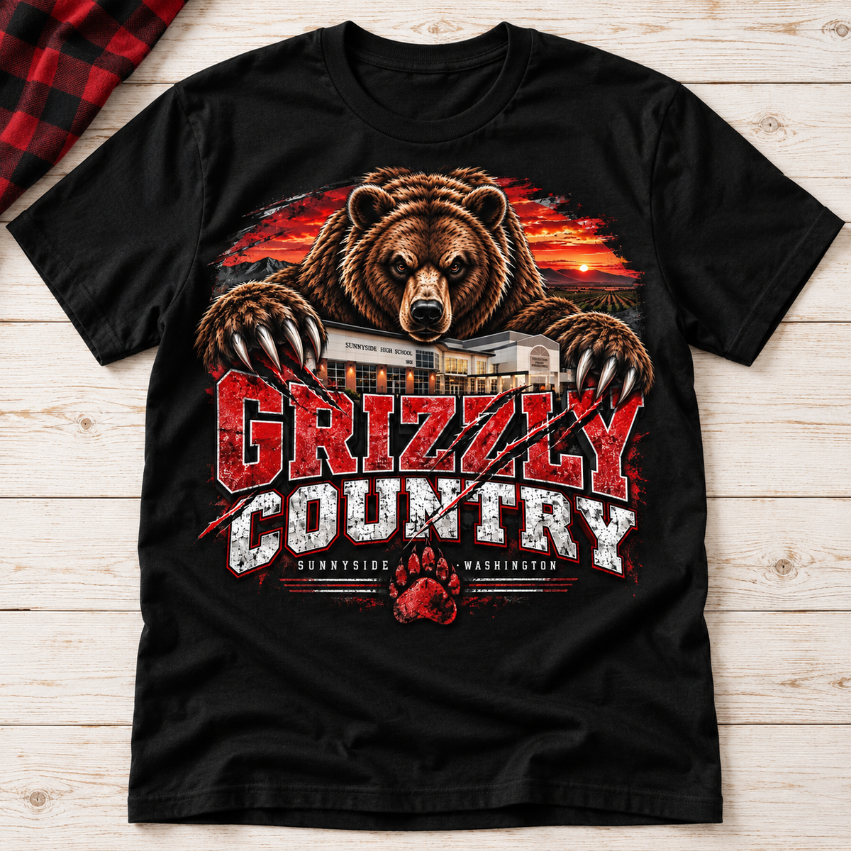 Grizzly Country School Edition black tee primary mockup