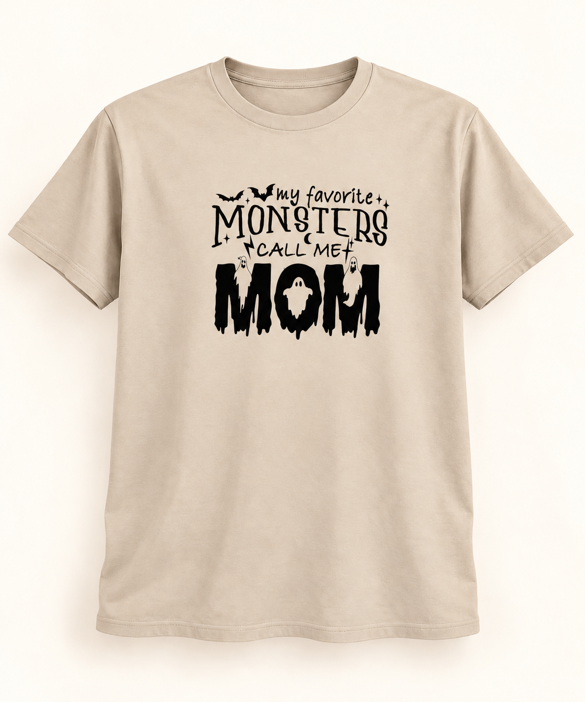 My Favorite Monsters Call Me Mom Tee in Sand