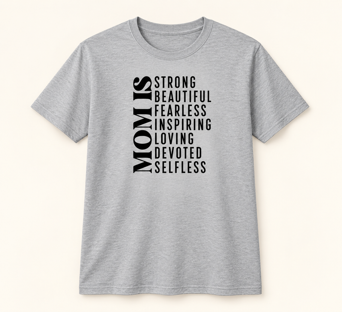 Mom Is Tee in Athletic Grey