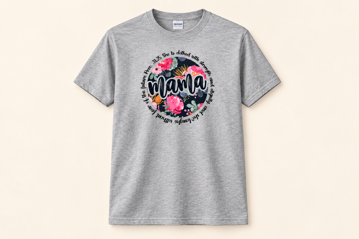 Proverbs 31 Mama Tee in athletic grey